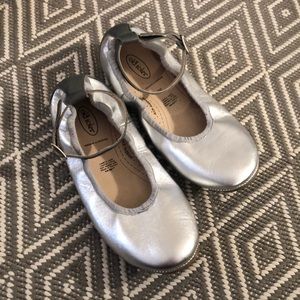 Old Soles Silver/Gray Ankle Strap Flats